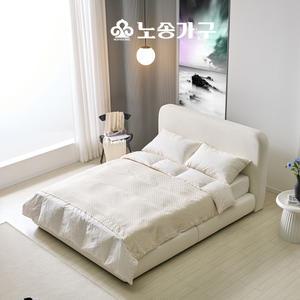 [노송가구]트리샤 패브릭 평상형 호텔 침대프레임 퀸Q/킹K 공용