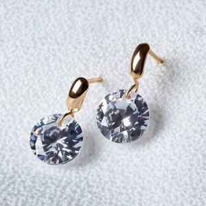 [니지쥬얼리] 14K GOLD 샤이니 볼드 큐빅 이어링