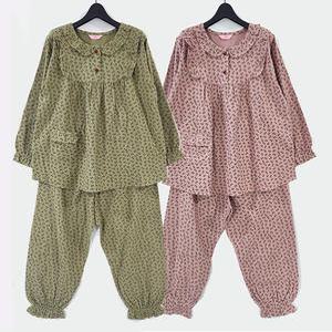 허니마마 체리 면기모 파자마 고급 잠옷 세트 엄마 할머니 빅사이즈 가을 겨울 면 홈웨어