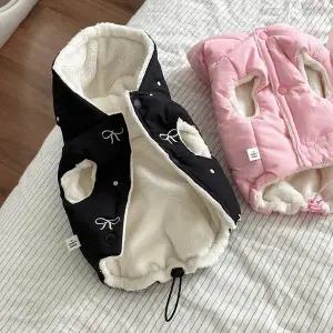 [꼴레트멍멍](김해점)리본 강아지패딩하네스 겨울옷