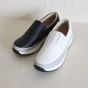 [롯데백화점]원더슈즈 천연소가죽 클램프 컴포트 쿠션 미끄럼방지 통굽 슬립온 4CM JANG-ACE