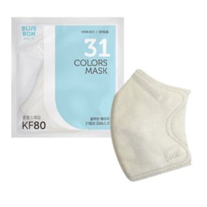 블루본 베이직 KF80 마스크 중형 코코넛화이트 30매