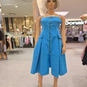 [에고이스트] O링 지퍼 뷔스티에 롱 플레어 원피스  EQ2AO-560