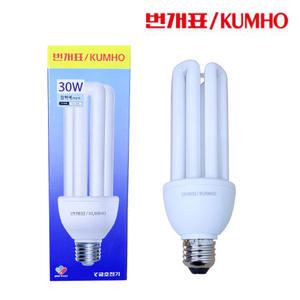 금호전기 번개표 안정기 내장형램프 전구식형광등 30W 주광색(하얀빛) 26베이스