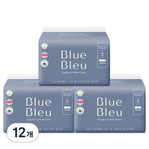 블루블루 유기농 바디케어 순면커버 오버나이트 패드형 6개입 12개