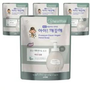 아이깨끗해 프리미엄 클린 비건 폼 핸드솝 무향 리필,400ml,4개