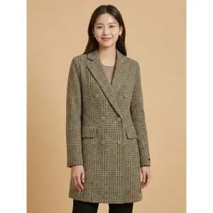 [조이너스]캐시미어 카라 더블 버튼 하프 코트-JW22CH4001654A