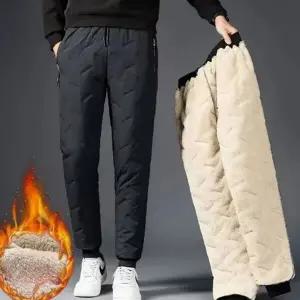 남성 기모 바지 융털 캐주얼 밴딩 남성 방한 바지 조거 겨울 아웃도어 스포츠 방수 방풍