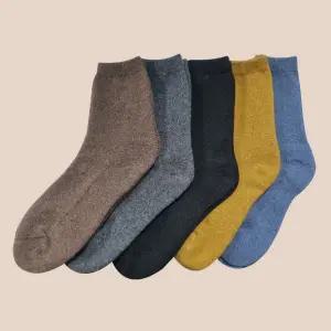 남성 장목 기모 양말 겨울 두꺼운 방한 5켤레세트