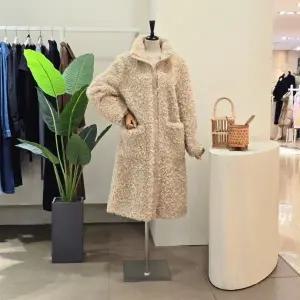 [대구백화점] [4CUS]양털 부클 하이넥 롱코트(FW5K3CT32699)