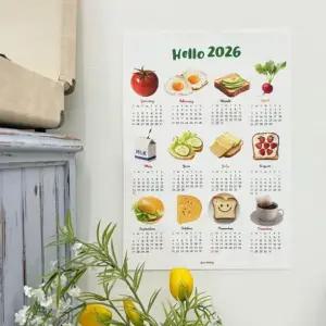 2026년 최화정 음식 캘린더 벽걸이 포스터 인테리어 유튜브 벽달력