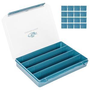 SF 1팩 낚시 태클 박스 3600 트레이 오픈 플라스틱 지그 헤드 박스, 탈착식 칸막이 후크 스피너 스푼 보관함 및 터미널