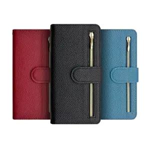 갤럭시 A16 A165 A166 카이 슬림 지퍼 천연 소가죽 휴대폰 다이어리 케이스