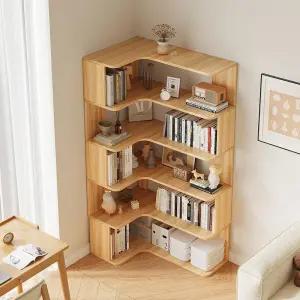 책장 코너 책꽂이 삼각 수납 장 틈새 선반 정리 서재 장식장 우드 원목 모서리