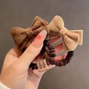 겨울 방한 미니 스타일 리본 머리끈 헤어끈 똥머리 당