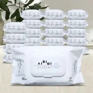 휴대용물티슈 화장실 물티슈팩 차량용물티슈 물티슈 캡형티슈 휴대용 대용량물티슈 신생아물티슈 20팩 100매 대용량 아기물티슈