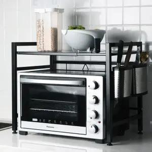 너비 조절 카본스틸 전자레인지 수납 랙 렌지대 블랙 변기세정제 브레프