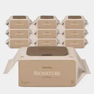 베베숲 시그니처 위드 브라운 캡형 안전한 아기물티슈 70매 10개