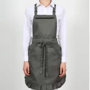 앞치마 매장 카키 홀 H형 추천템 프릴 인기 서빙 예쁜 업소용 식당 하단 유니폼 앞치마 단체