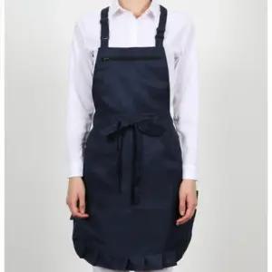 프릴 식당 추천템 예쁜 단체 인기 홀 매장 하단 앞치마 H형 앞치마 유니폼 네이비 서빙 업소용