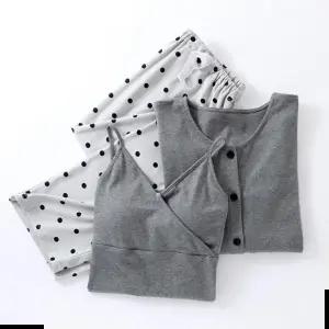 잠옷바지 트루리즈 순면 땡땡이 나시가디건세트 산후조리 수유