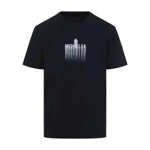 [몽클레르][명품] 몽클레어 몽클레르 페이디드 로고 네이비 남성 반팔티셔츠