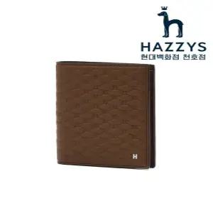 헤지스ACC HJWA6E106W1 브라운 로고패턴 소가죽 중지갑22445775972094376