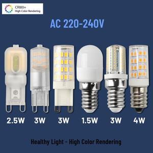 2-20PCS 미니 LED G9 E14 옥수수 전구 AC 220V 2W 3W 슈퍼 브라이트 비 스트로브 웜톤 화이트 빛은 50W 할