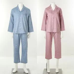 [비너스]부드러운 면100 얼룩말 나염 남성+여성 커플 순면 파자마 잠옷 세트(VPAA204M/VPAA204W)