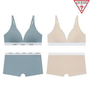 [게스언더웨어]아웃밴드 퓨징 딥브이 브라렛팬티세트 2종(E122)