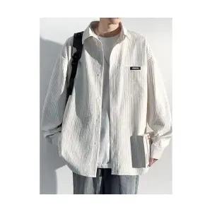 슬램덩크 남성 솔리드 셔츠 봄가을 캐주얼 상의 긴팔 HO3