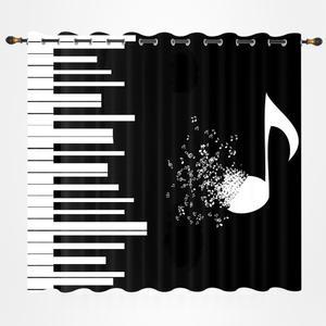 음악 음표 악보 커튼 그림 클래식 가림막 노멀 레트로 패턴 거실 무늬 가리개 창문 빈티지