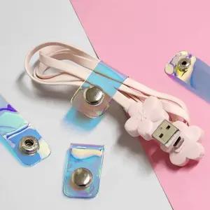 똑딱이 케이블타이 4P 예쁜케이블타이 이어폰줄감개 선정리 전선정리