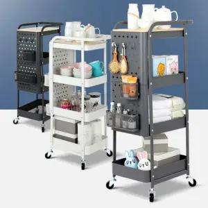 우드베들레헴 주방수납장 틈새 다용도 이동 수납가구 이동식트롤리 트롤리