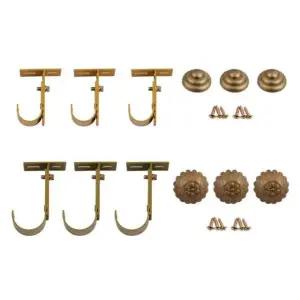 커텐부속(커텐봉 조절브라켓 3개1세트 골드)옵션선택 고정브라켓 천정고정