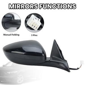 혼다 어코드 CV1 2018-2025 용 3 핀 백미러 어셈블리 오른쪽 윙 렌즈 전기 수동 접이식 검정색 부품
