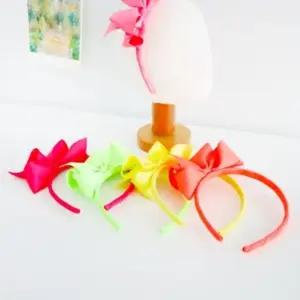 네온 키치 리본 머리띠 머리띠 머리띠브랜드 예쁜헤어밴드 얇은머리띠