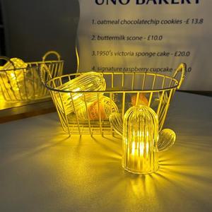 캔들 불꽃 없는 선인장 LED 캔들 야간 조명, 배터리로 작동, 할로윈 크리스마스 홈 장식, 생일 결혼식 파티