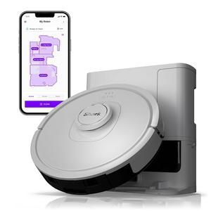 가방 없는 셀프 빈 60일 용량 베이스, 다중 표면 청소, 강력한 흡입력, 반려동물 털 픽업, 카펫 및 하드플로어용 샤크 IQ 로봇 청소기, 홈 매핑, 화이트, RV2302AE