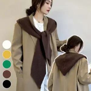 심플 니트 데일리 머플러 후드 니트숄 후드숄 니트후드 레이어드후드 후드머플러