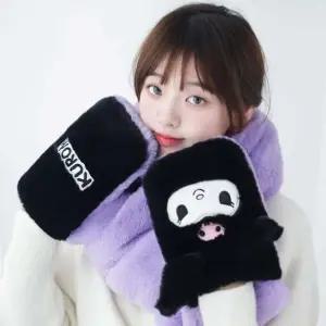 쿠로미 포켓 목도리 겨울용품 방한용품 모자 털모자 겨울모자 워머 목도리 유아목도리 방한세트 아동목도리