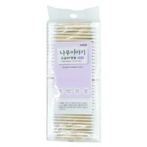 나무이야기 4P 걸이형면봉 400EA_9103 면봉 원터치 종이 원형 다용도 다기능