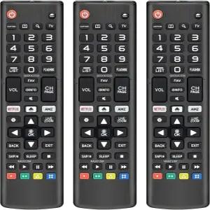 (3팩) LG TV 리모컨 교체 모든 LCD LED UHD HDTV OLED 3D 4K 스마트 TV와 호환