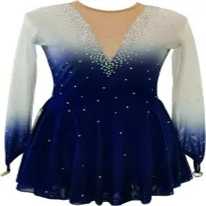 류후오 피겨 스케이팅 드레스 여자 긴팔 경기 우아한 핸드메이드 크리스탈 여성