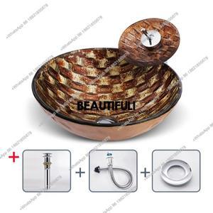 라포식 R심플리시티 아트 강화유리 세면대 상판 욕실 세면기 세트 (수전 )