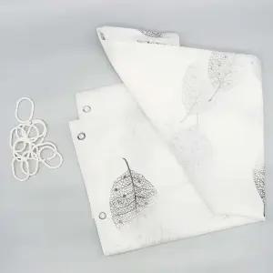 방수 욕실 커튼 나뭇잎 패턴 샤워 칸막이 인테리어 (WFK9SAT)