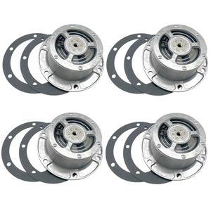 포드 4피스 프리미엄 343-4370 알루미늄 4009 PSI 6구 타이어 인플레이션 오일 허브 캡 및 스티어링 트레일러 액슬 5.5 볼트 서클 S/temco 3434370 M/에리어 31426-00 교체