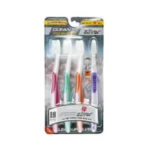 (SM)그립감 좋은 실버 미세모 칫솔 4p 위생 덴탈 관리 (WFK91LS)