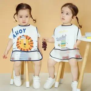 반투명 포켓 민소매 아동 방수턱받이(M-XL)204683 아기방수턱받이