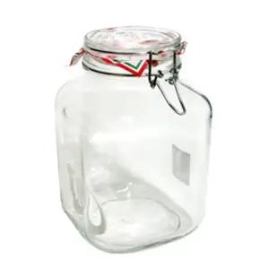피도 유리 밀폐병 3L 흰뚜껑 소스 양념 캔들 보관통